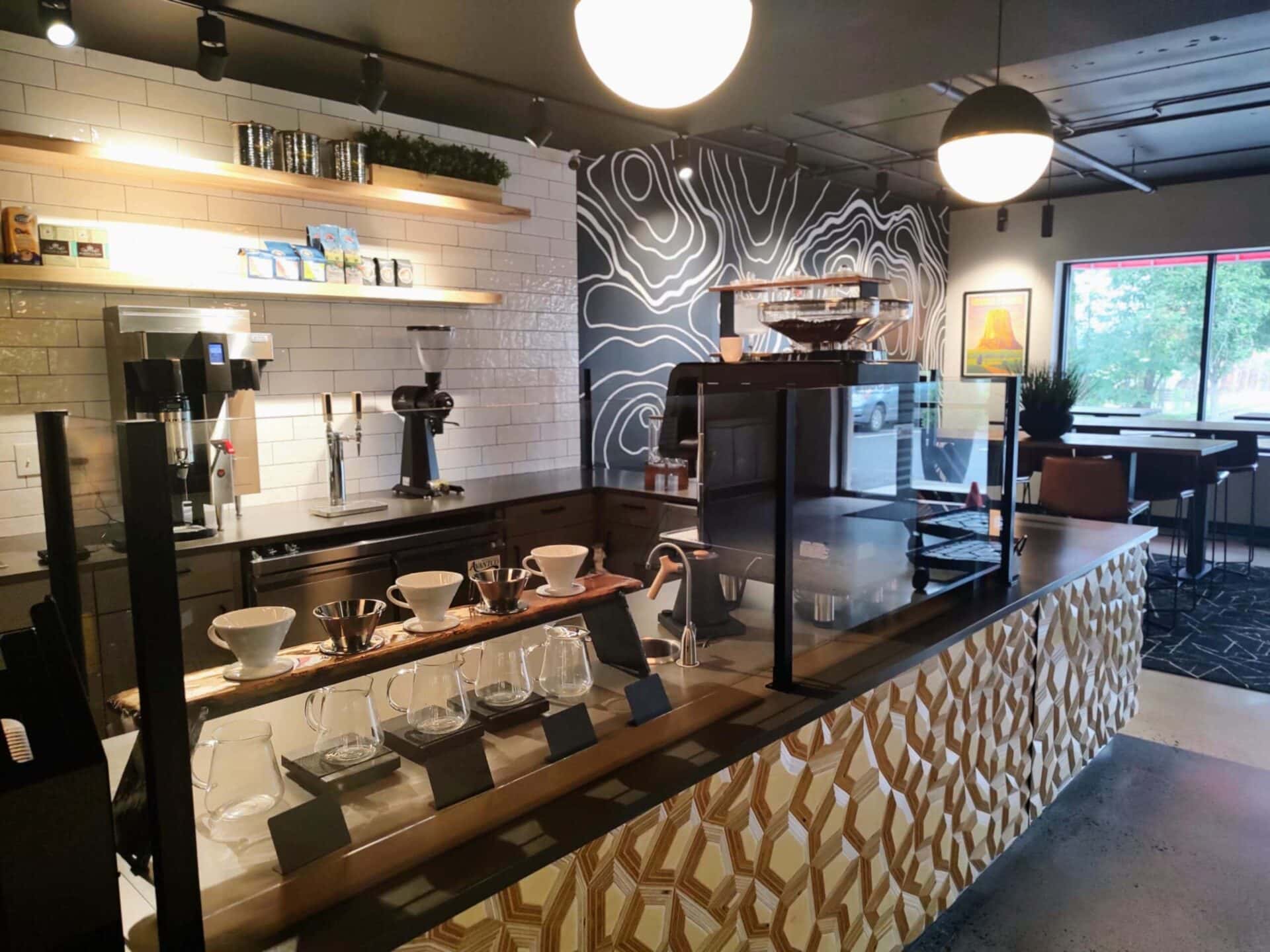 Coffee shop in Tysons Corner at Base Camp Coffee Roasters inside Vertical Rock Climbing and Fitness